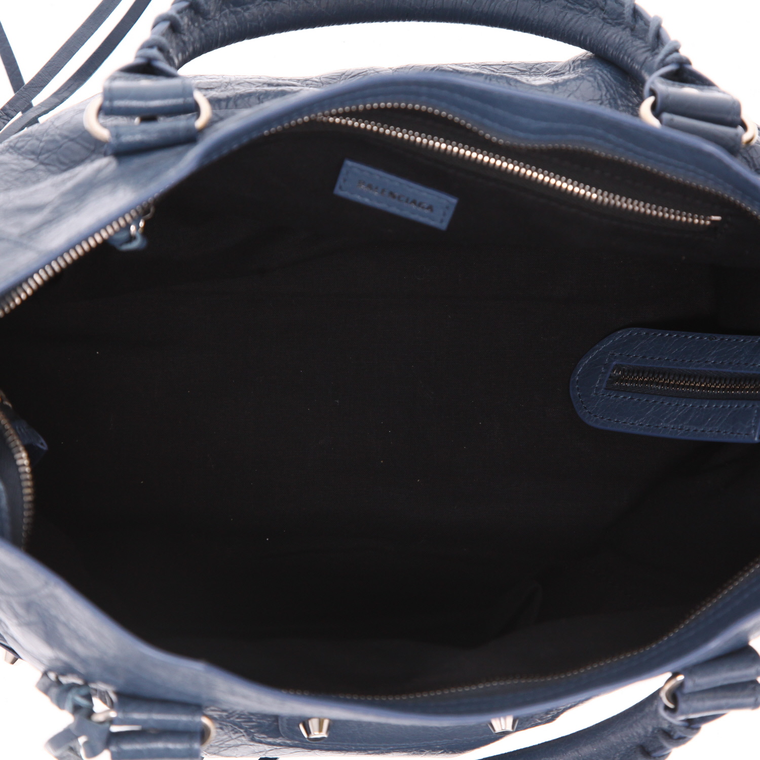 Balenciaga  City handbag  in blue leather - Detail D3