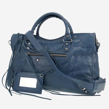 Balenciaga  City handbag  in blue leather