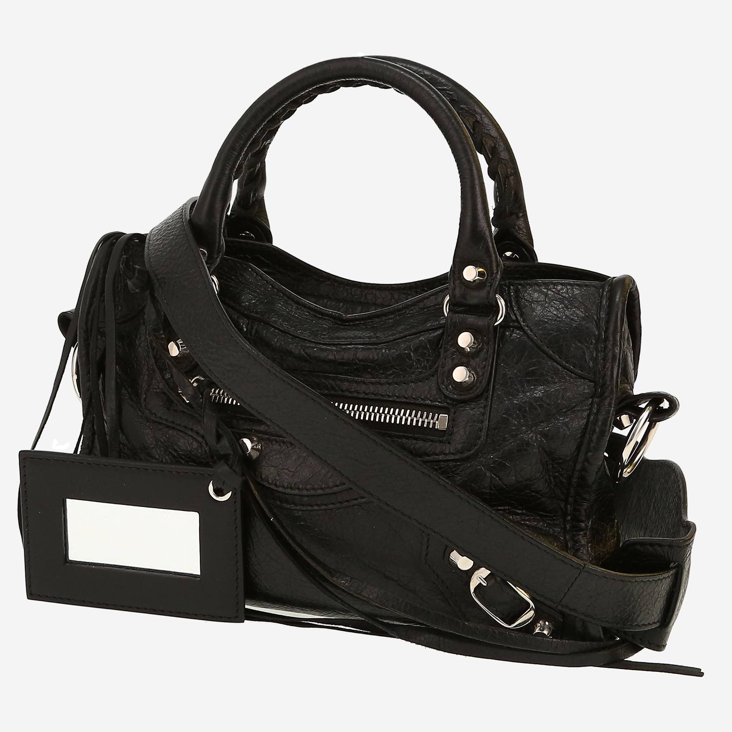 Sac bandoulière Balenciaga  City en cuir noir