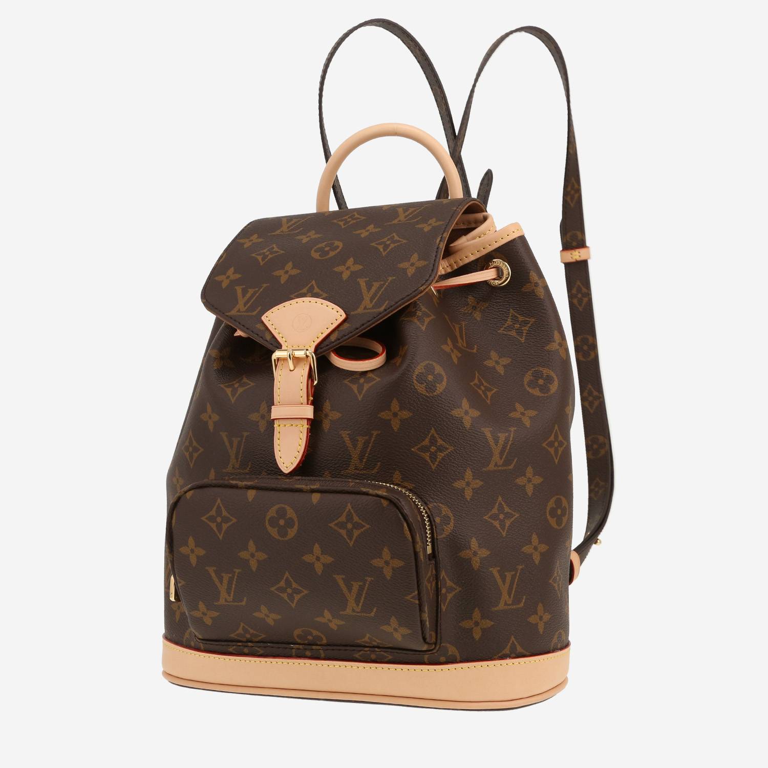 Louis Vuitton  Montsouris backpack  in brown monogram canvas  and natural leather
