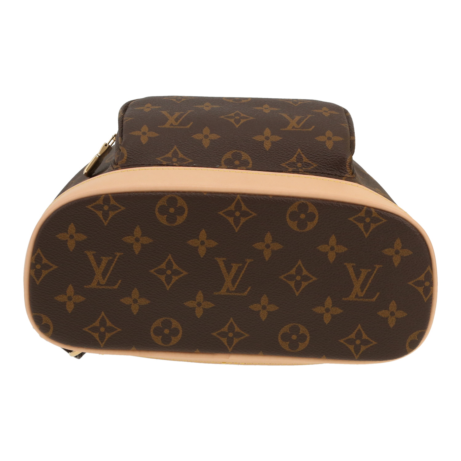 Sac à dos Louis Vuitton  Montsouris en toile monogram marron et cuir naturel - Detail D1