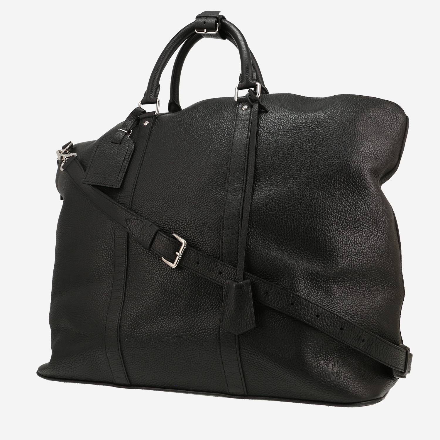 Borsa da viaggio Louis Vuitton  Lockit in pelle martellata nera