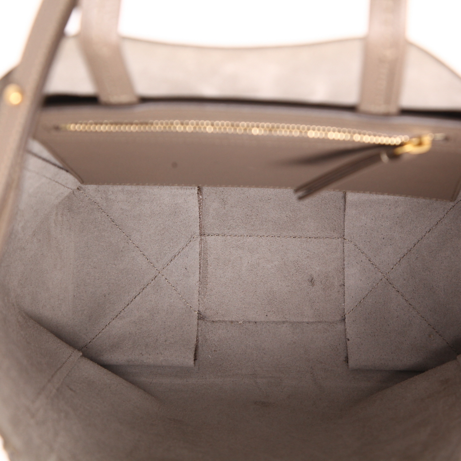 Borsa a tracolla Celine  Vertical in pelle martellata color talpa - Detail D3