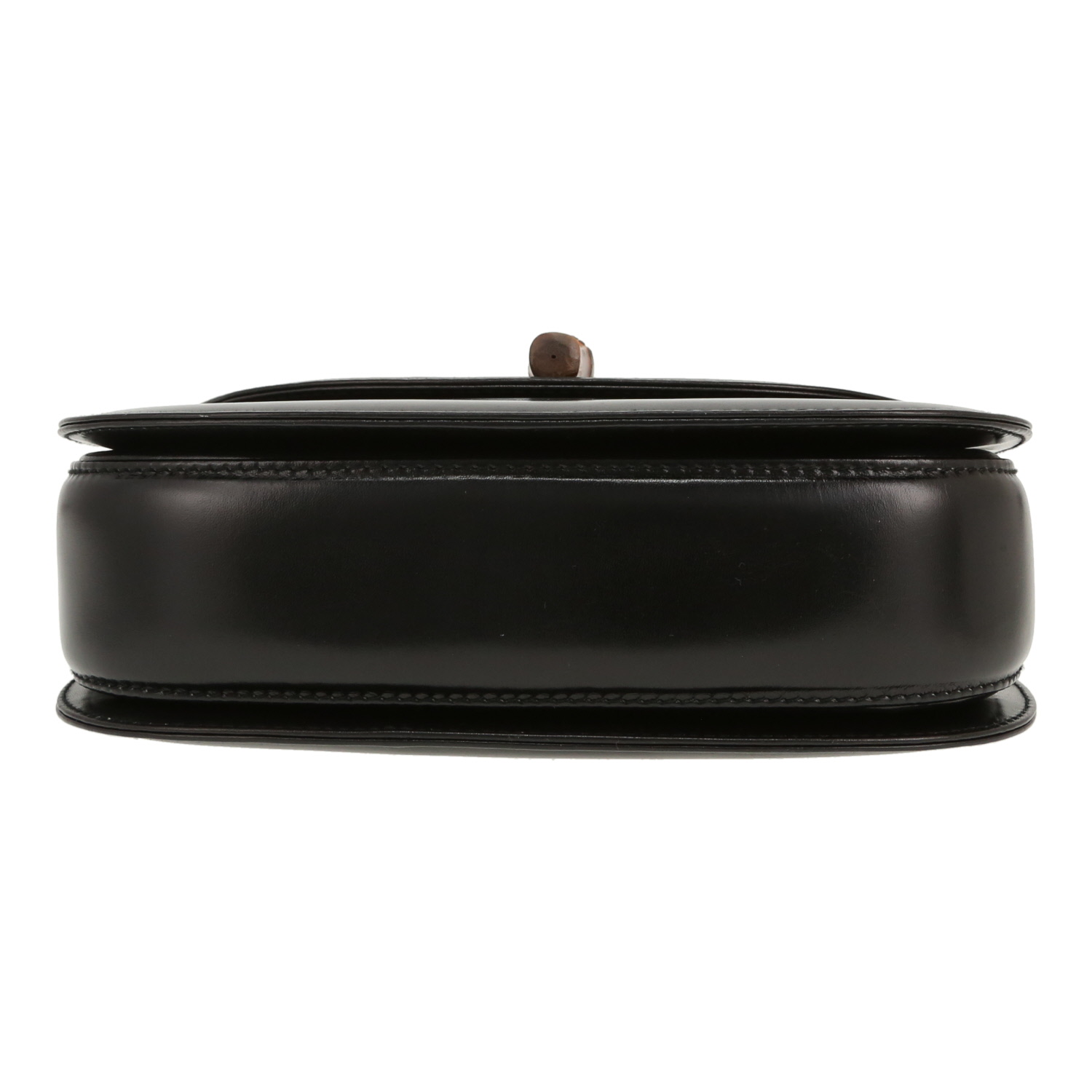 Gucci Bamboo handbag in black leather and Bambou - Detail D1