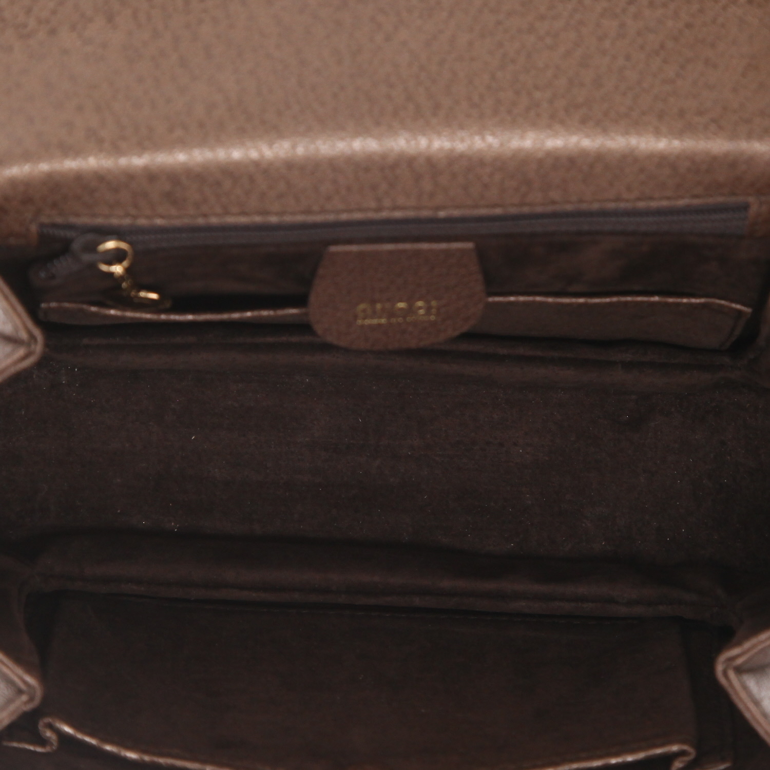 Sac à main Gucci  Bamboo en cuir irisé marron et bambou - Detail D3
