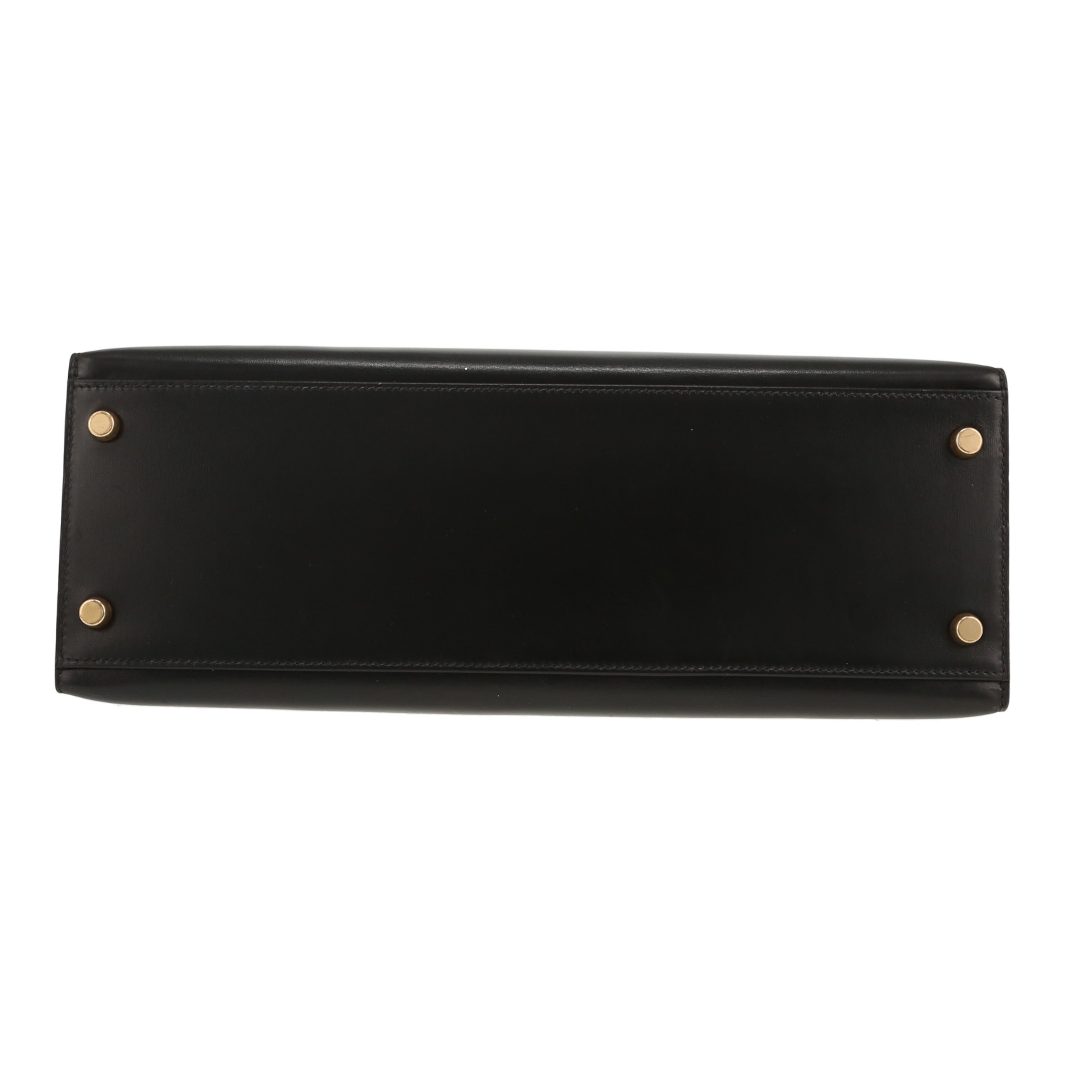 Bolso de mano Hermès  Kelly 32 cm en cuero box negro - Detail D1