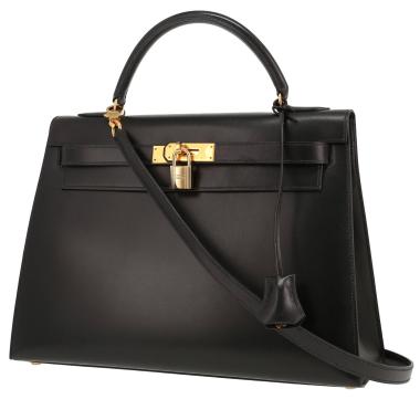 Sac à main Hermès  Kelly 32 cm en cuir box noir