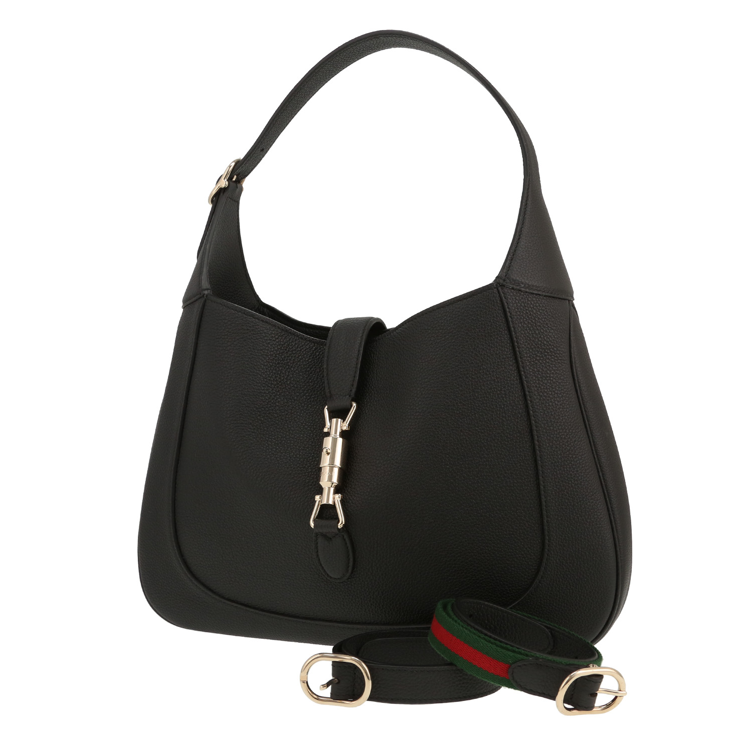 Bolso bandolera Gucci  Jackie 1961 en cuero granulado negro - Detail D4