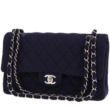 Borsa Chanel  Timeless Classic in jersey blu marino