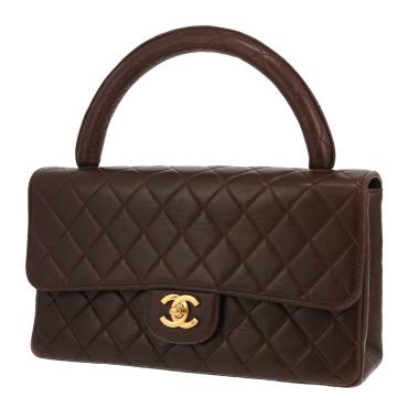 Chanel   handbag  in brown quilted leather