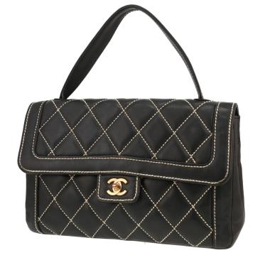 Bolso de mano Chanel   en cuero acolchado negro