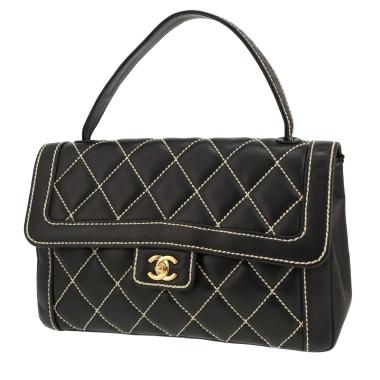 Sac à main Chanel  Vintage en cuir matelassé noir