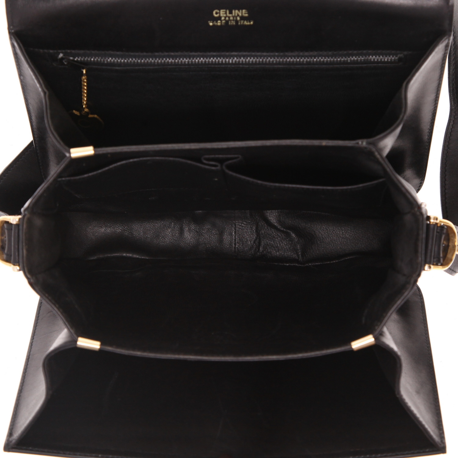 Bolso Celine vintage de piel negra - Detail D3
