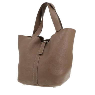 Bolso de mano Hermès «Picotin» de 26 cm, de piel Togo Étoupe color paja