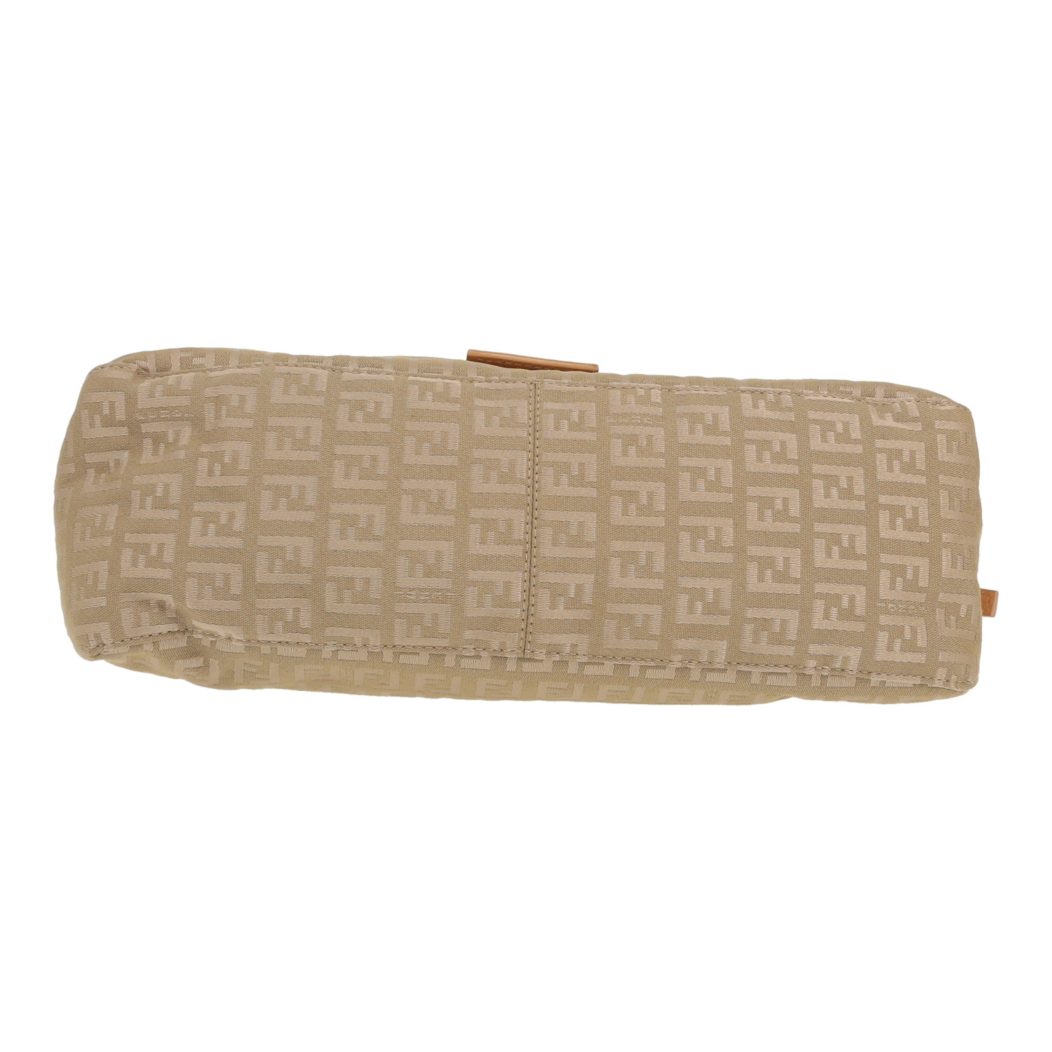 Sac à main Fendi  Baguette en toile siglée beige et cuir marron - Detail D1