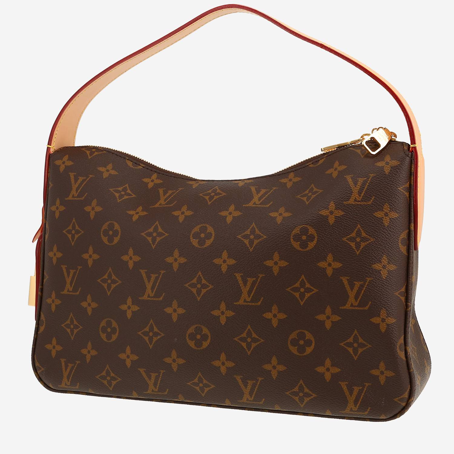 Louis Vuitton  Slouchy PM handbag  in brown monogram canvas  and natural leather