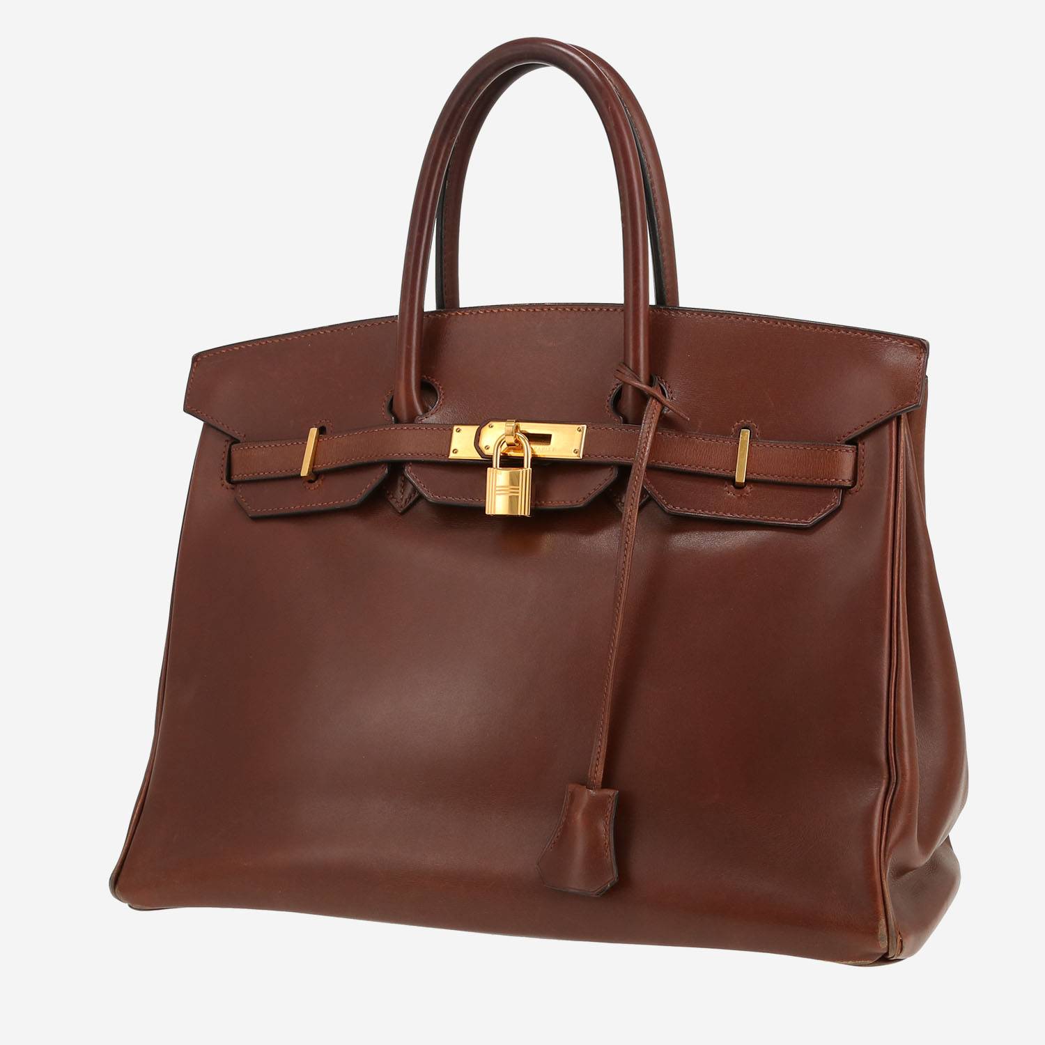 Borsa Hermès  Birkin 35 cm in pelle box marrone