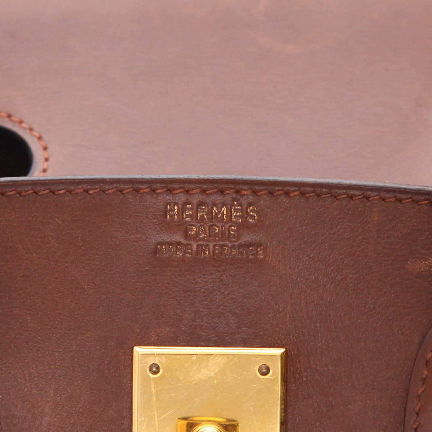 Hermès  Birkin 35 cm handbag  in brown box leather - Detail D2