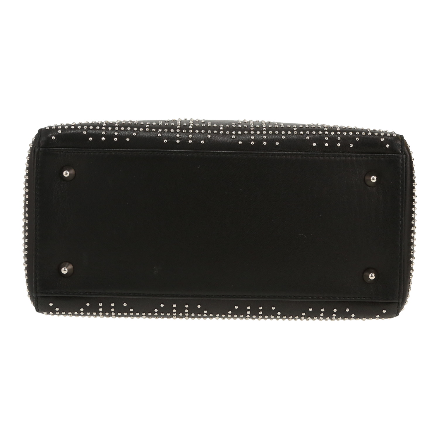 Bolso de mano Dior  Lady Dior en cuero negro - Detail D1