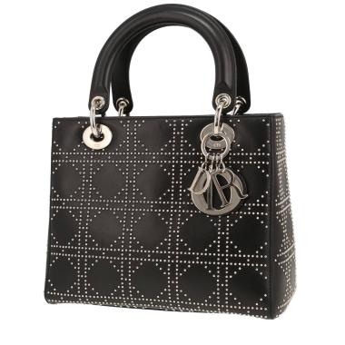 Dior  Lady Dior medium model  handbag  in black leather