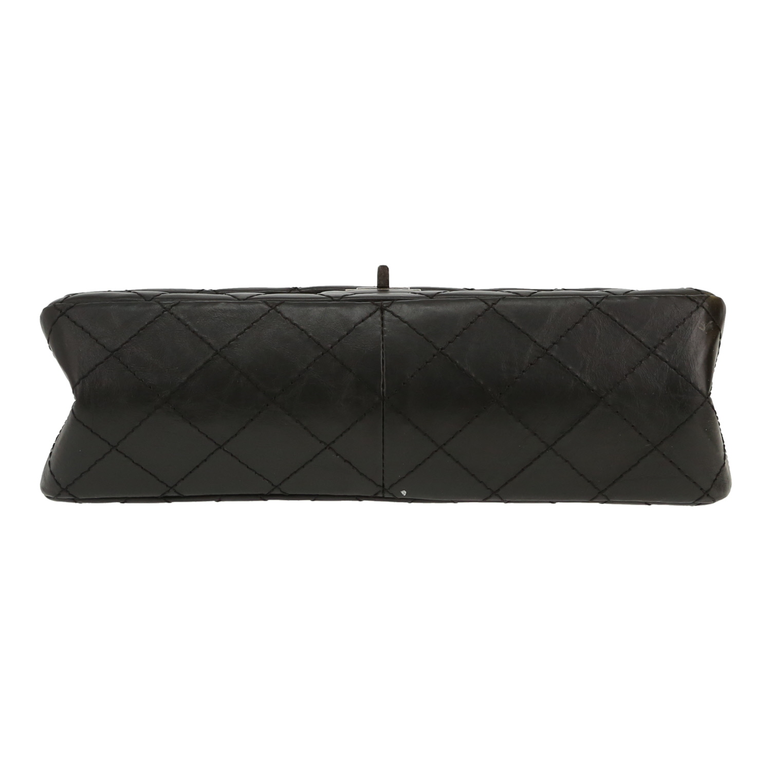 Sac bandoulière Chanel  2.55 en cuir matelassé noir - Detail D1