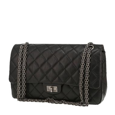 Chanel  2.55 shoulder bag  in black quilted leather