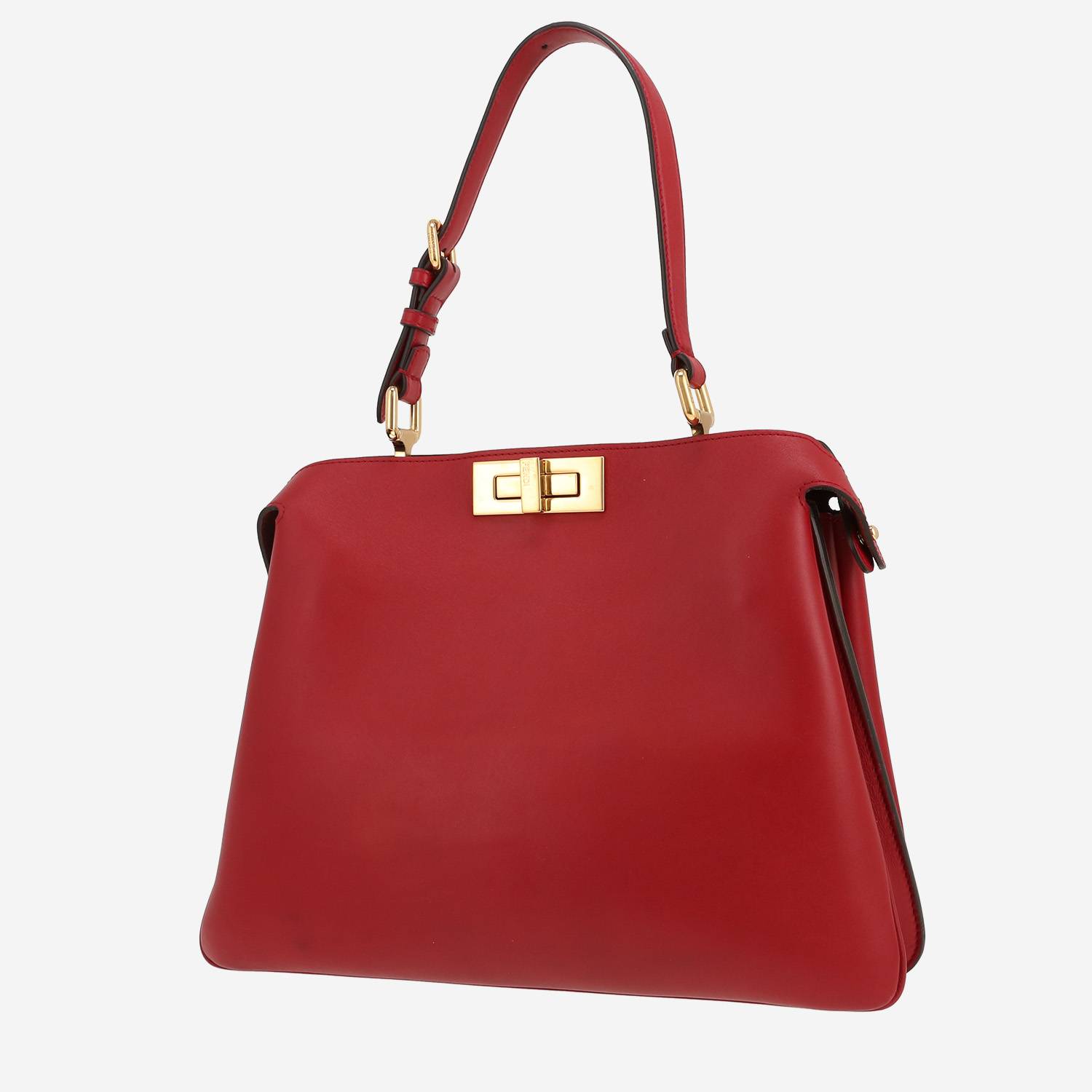 Bolso de mano Fendi  Peekaboo ISeeU Soft en cuero rojo