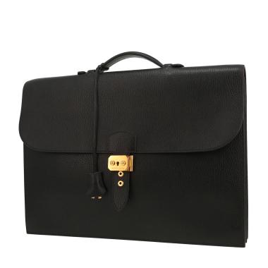 Porte-documents Hermès  Sac à dépêches en cuir Courchevel noir
