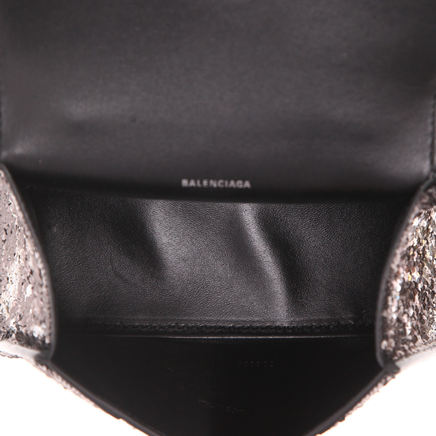 Bolso bandolera Balenciaga  Hourglass en cuero negro y lentejuelas - Detail D3
