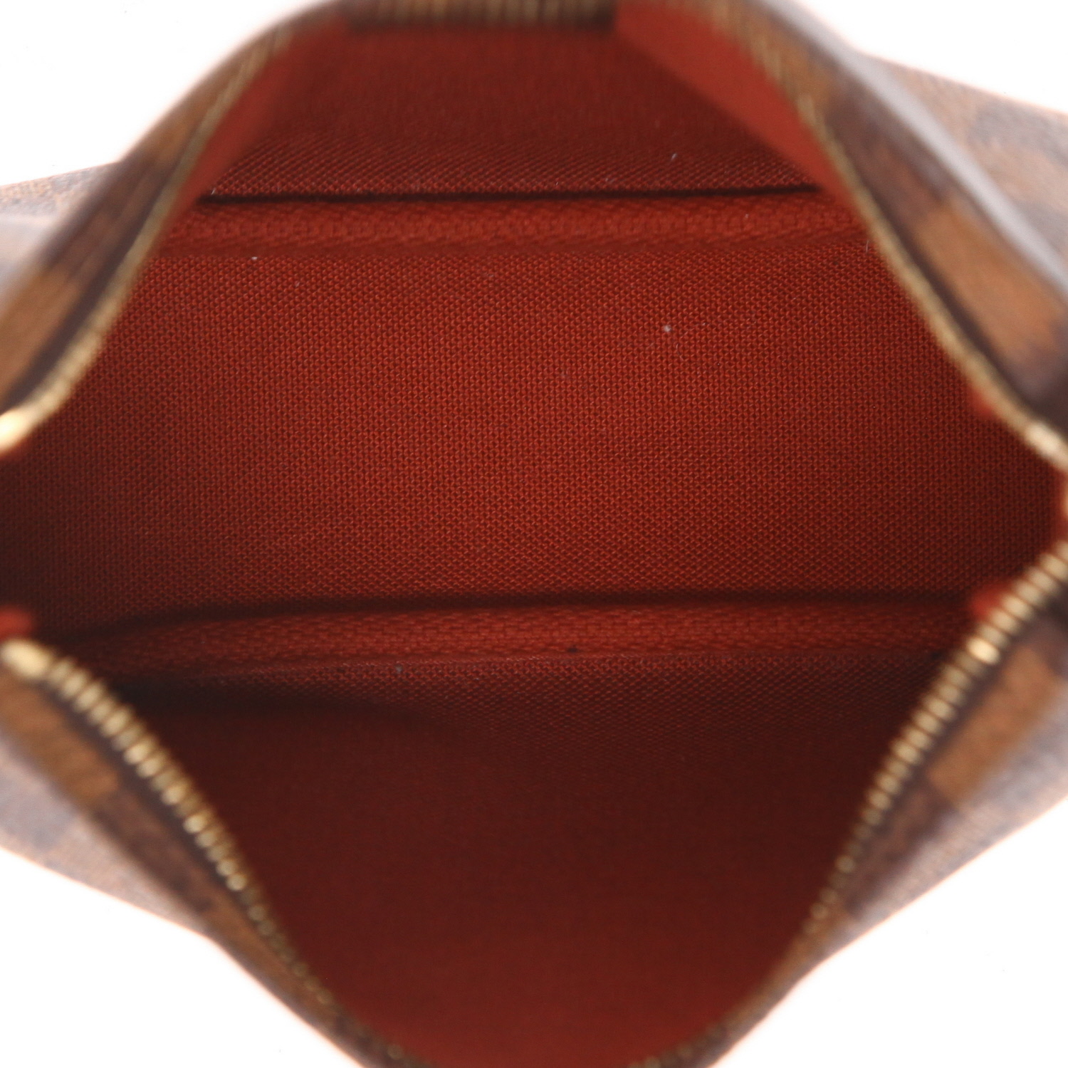 Borsa a tracolla Louis Vuitton   in tela a scacchi ebana e pelle marrone - Detail D3