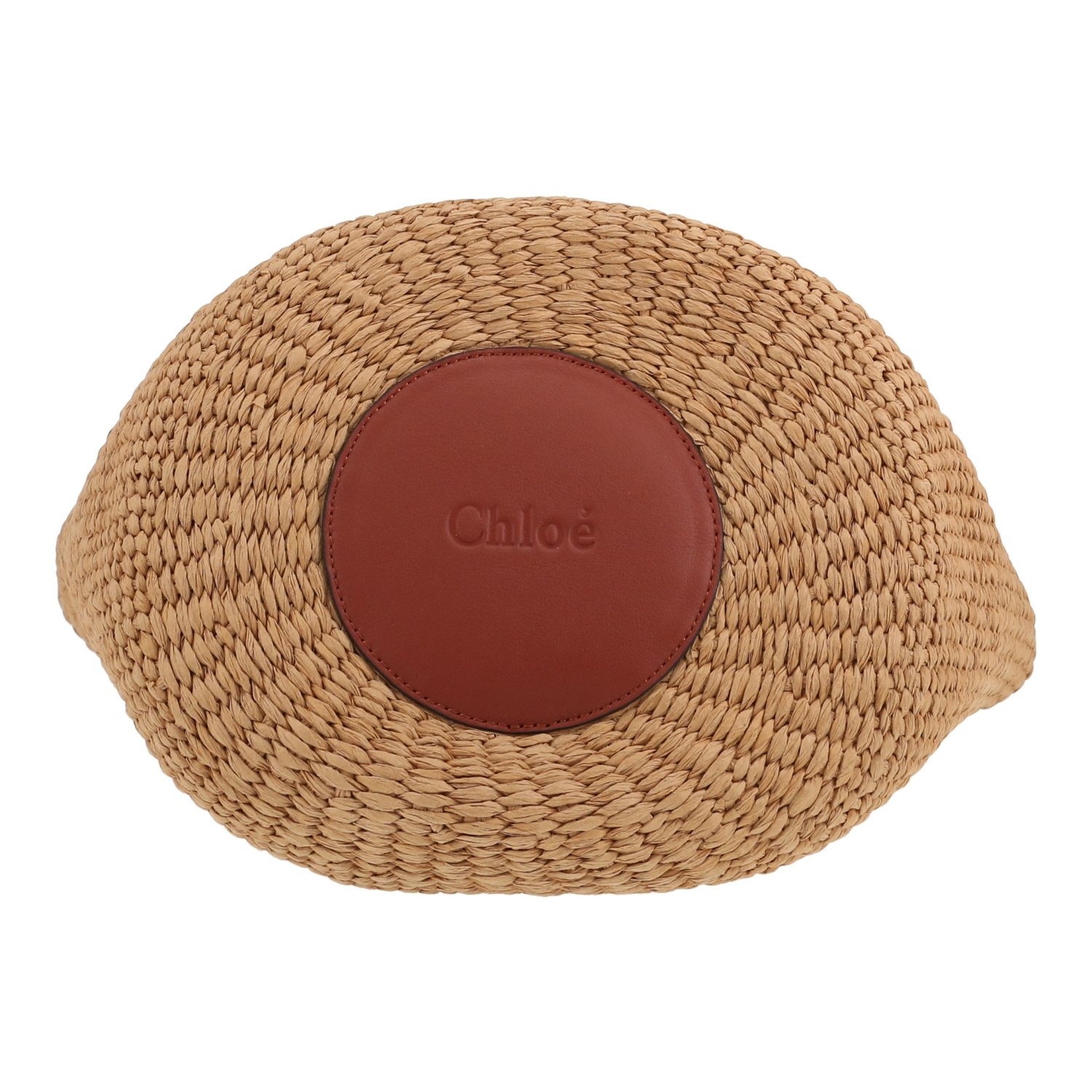 Bolso Cabás Chloé   en junco beige y cuero marrón - Detail D1