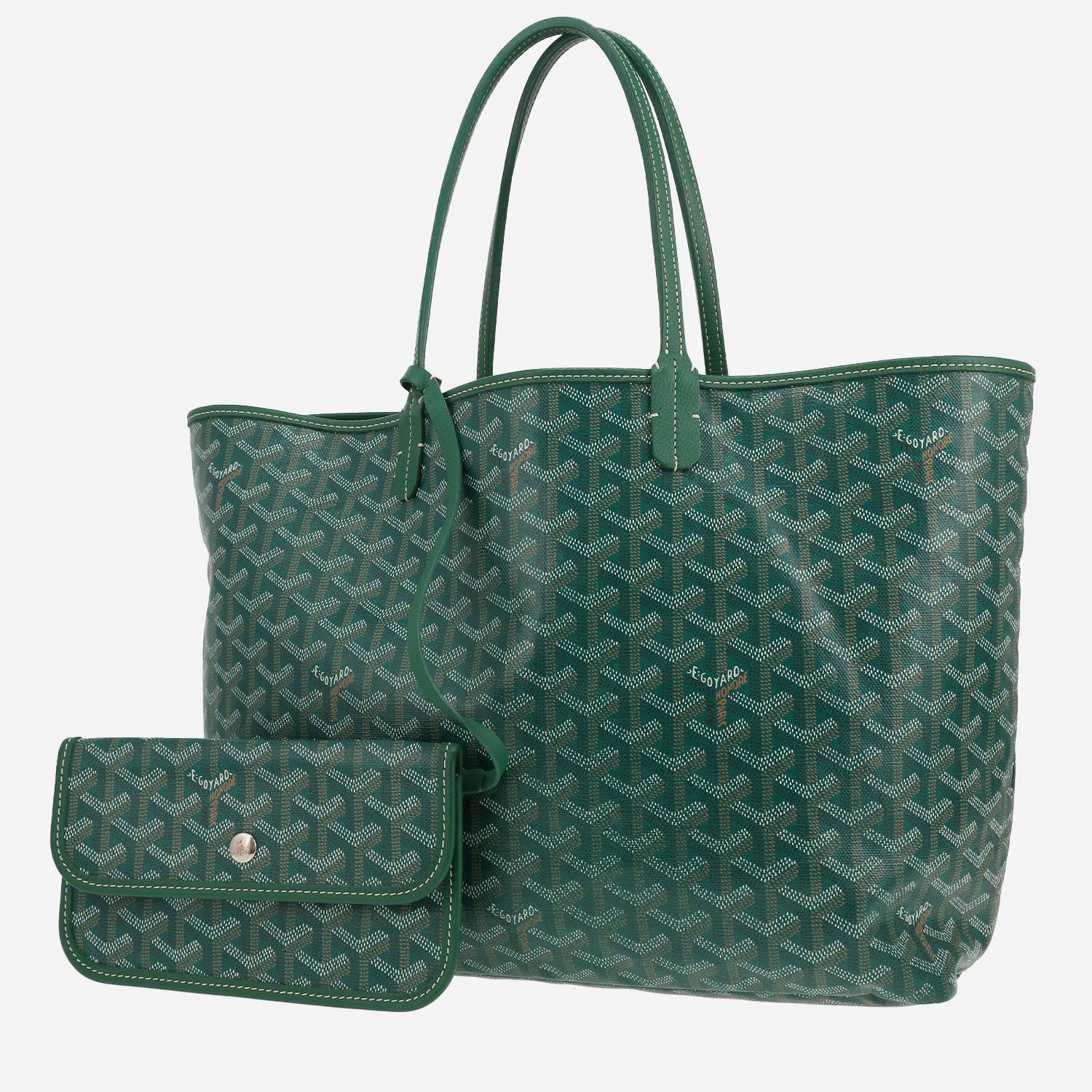 Bolso Cabás Goyard  Saint-Louis en tela Goyardine verde y cuero verde