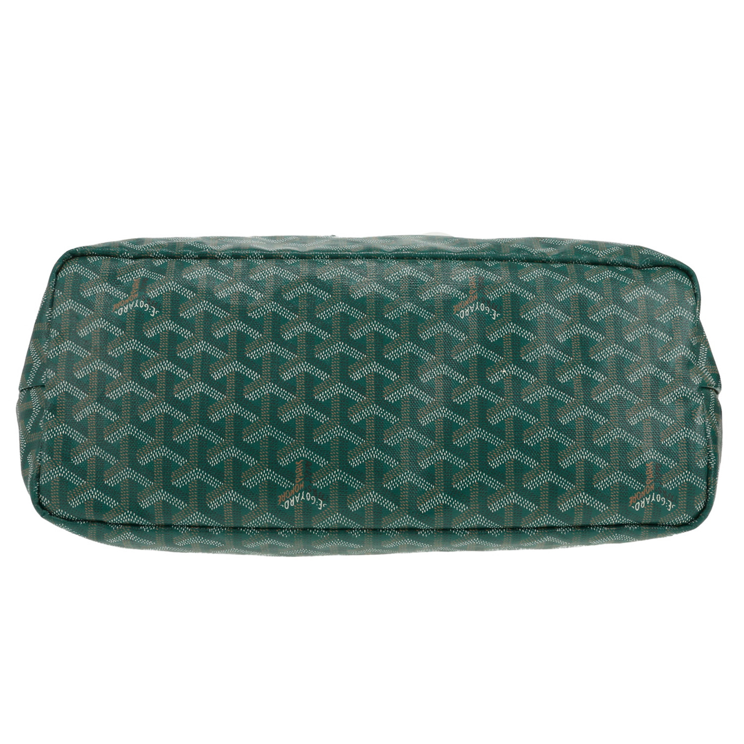 Shopping bag Goyard  Saint-Louis in tela Goyardine verde e pelle verde - Detail D1