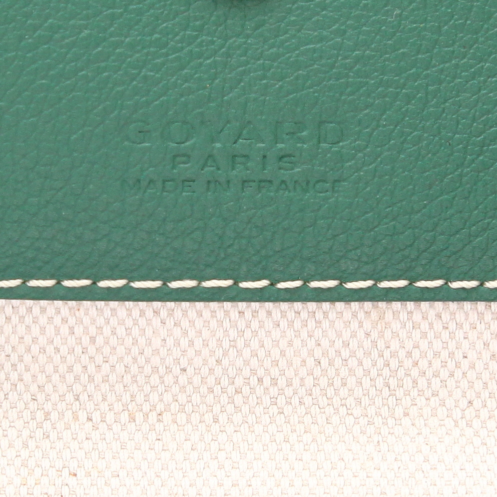 Bolso Cabás Goyard  Saint-Louis en tela Goyardine verde y cuero verde - Detail D2
