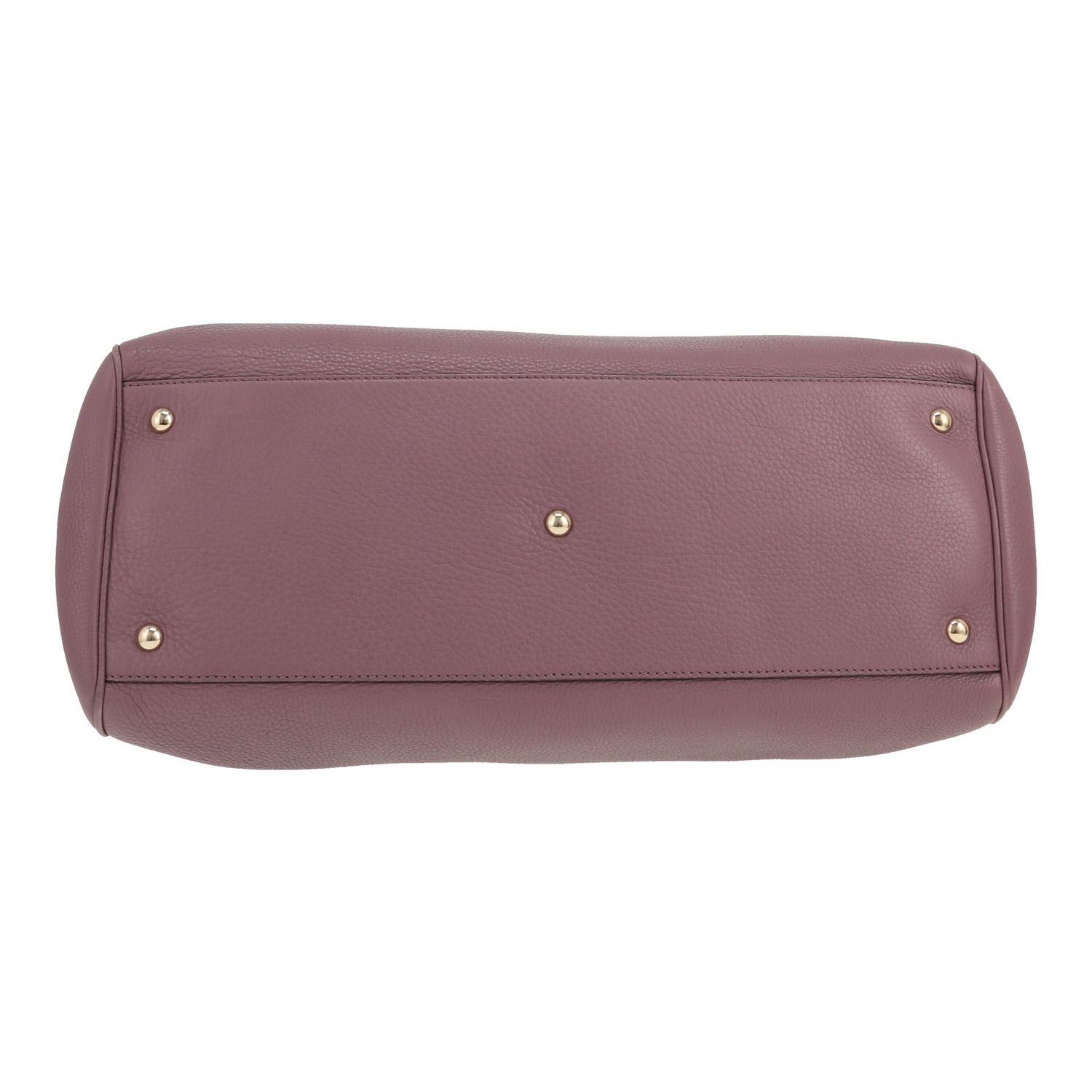 Gucci  Bamboo handbag  in purple grained leather  and bamboo - Detail D1