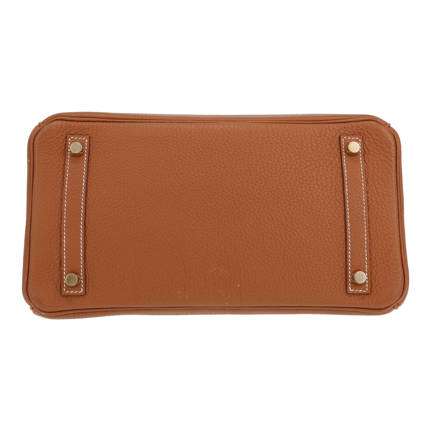 Bolso de mano Hermès  Birkin 30 cm en cuero togo color oro - Detail D1