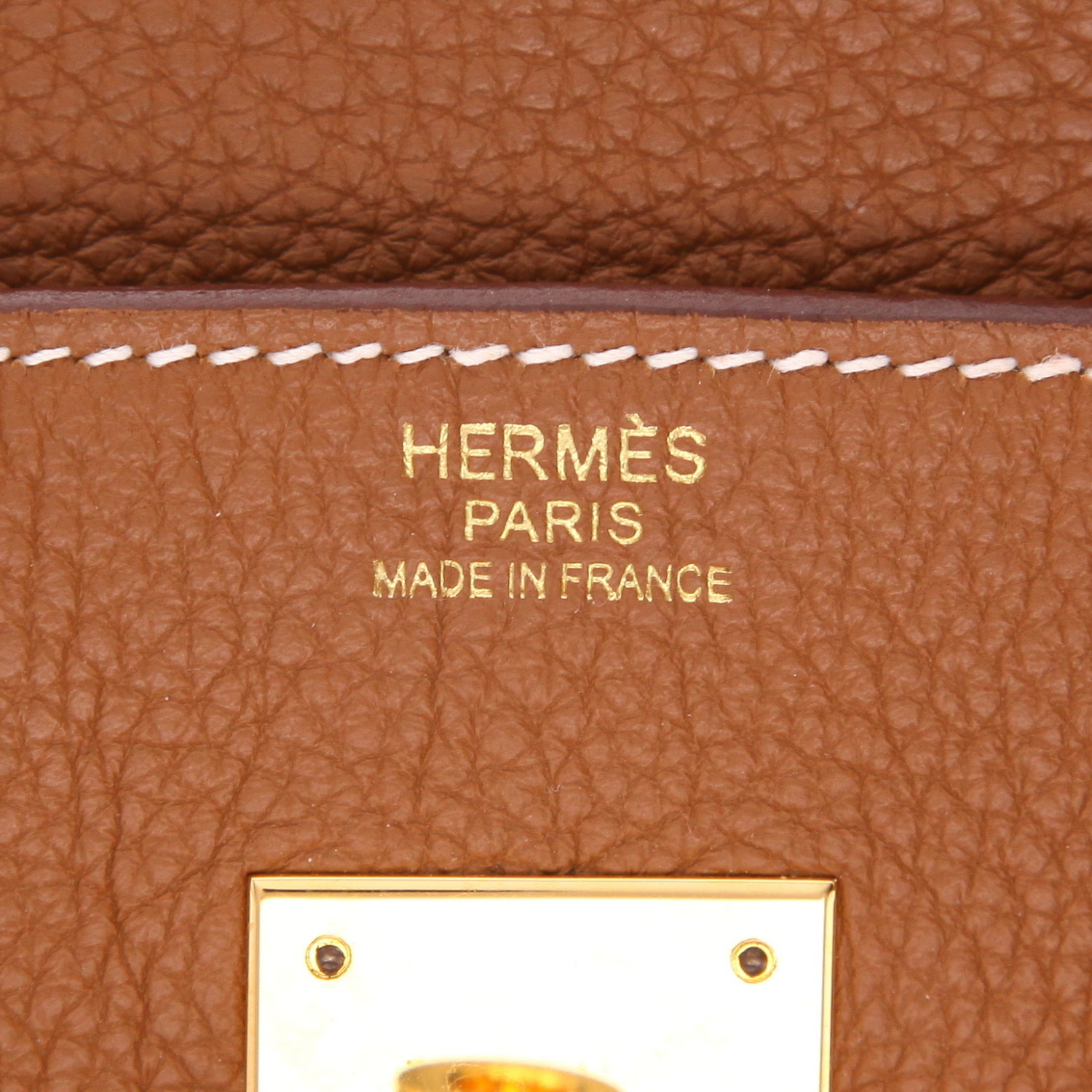 Hermès  Birkin 30 cm handbag  in gold togo leather - Detail D2