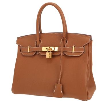 Bolso de mano Hermès  Birkin 30 cm en cuero togo color oro