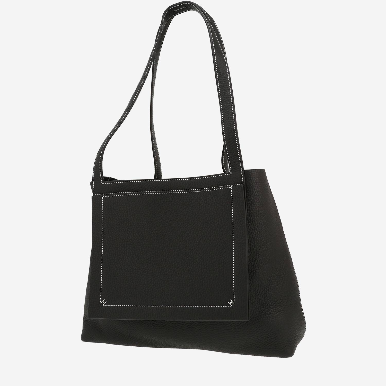 Hermès  Cabasellier shopping bag  in black leather taurillon clémence