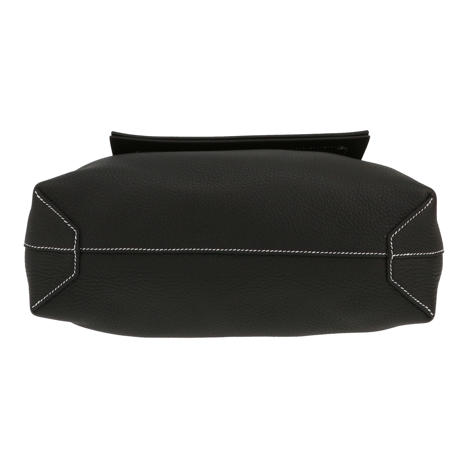 Sac cabas Hermès  Cabasellier en cuir taurillon clémence noir - Detail D1