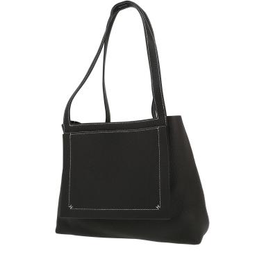Sac cabas Hermès  Cabasellier en cuir taurillon clémence noir