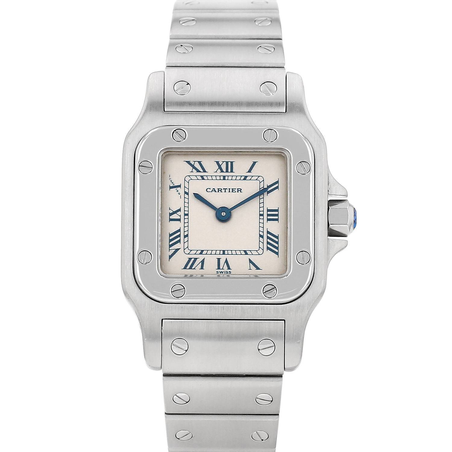 Montre Cartier Santos petit modèle en acier Ref: Cartier - 1565 Montre Cartier Santos petit modèle en acier Ref: Cartier - 1565