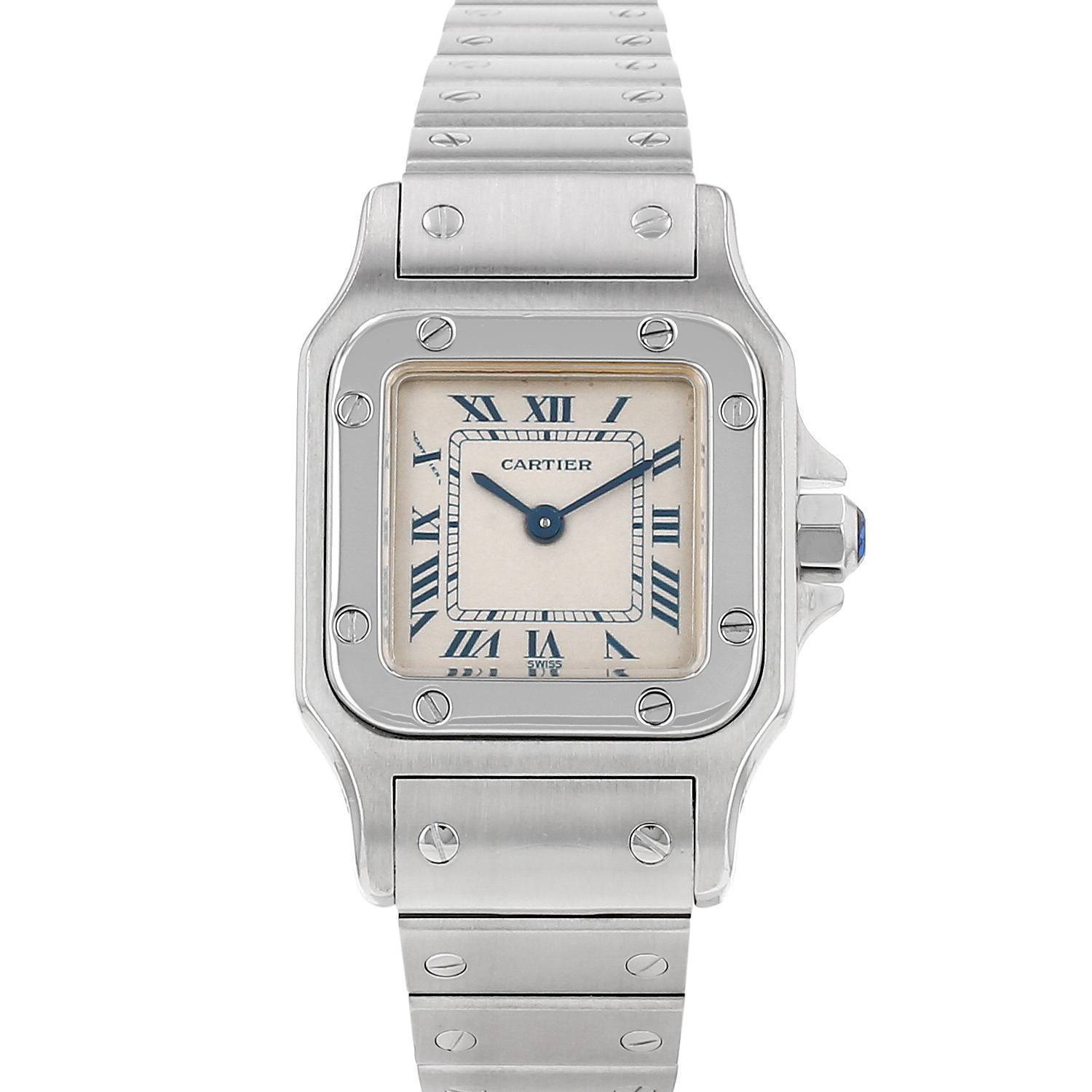 Montre Cartier Santos petit modèle en acier Ref: Cartier - 1565 Montre Cartier Santos petit modèle en acier Ref: Cartier - 1565