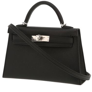 Borsa a tracolla Hermès  Kelly 20 cm in pelle Epsom nera
