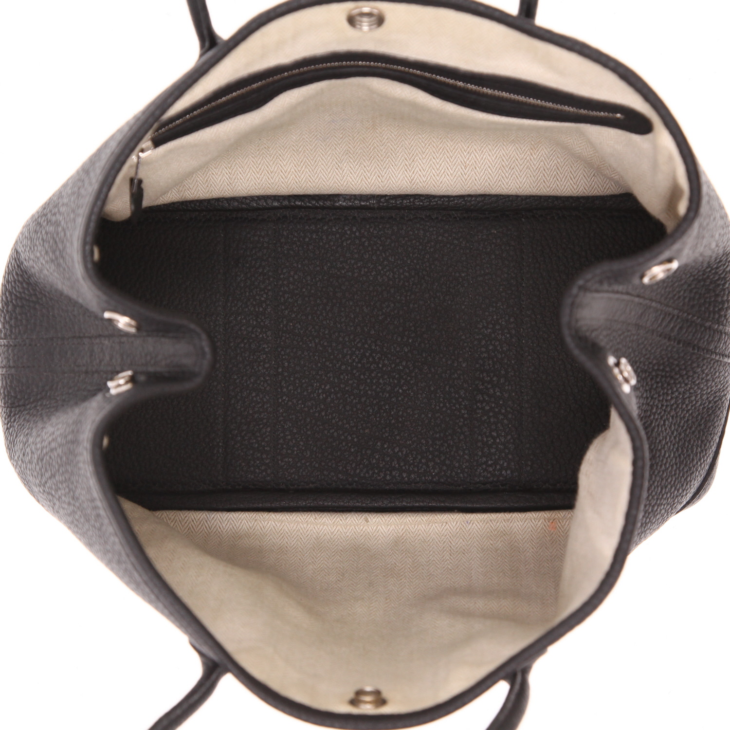 Bolso de mano Hermès  Garden Party en cuero togo negro - Detail D3