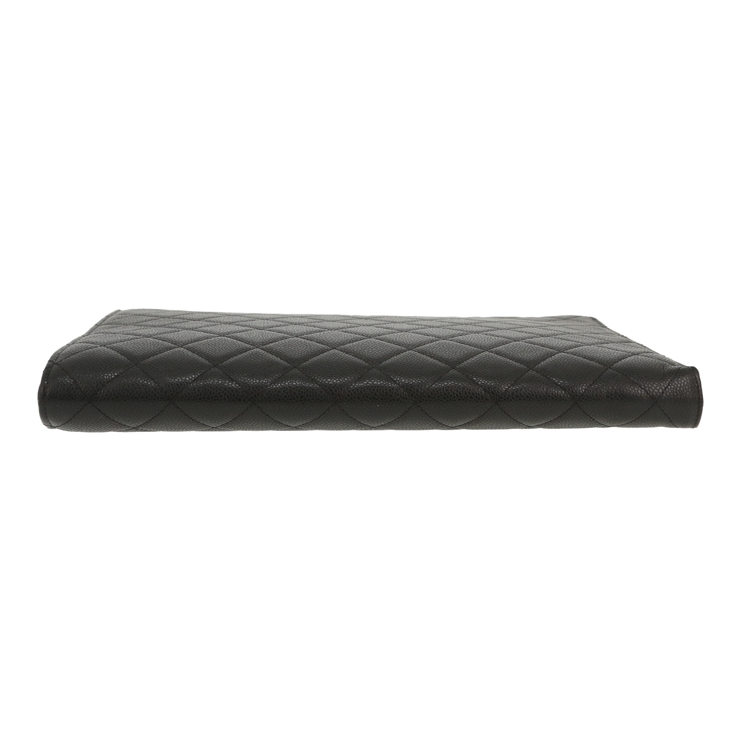 Chanel  Pochette pouch  in black quilted grained leather - Detail D1