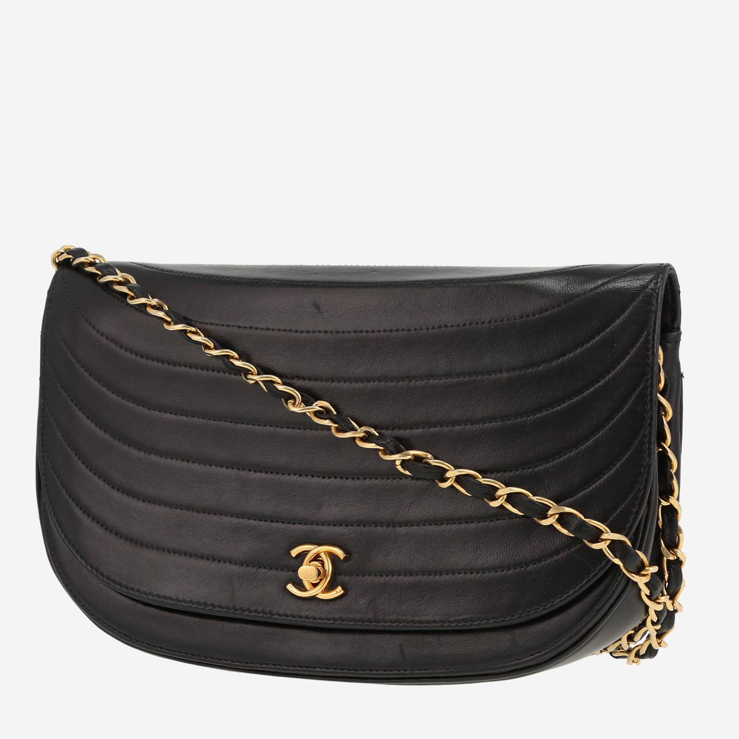 Borsa a spalla Chanel  Vintage in pelle blu marino