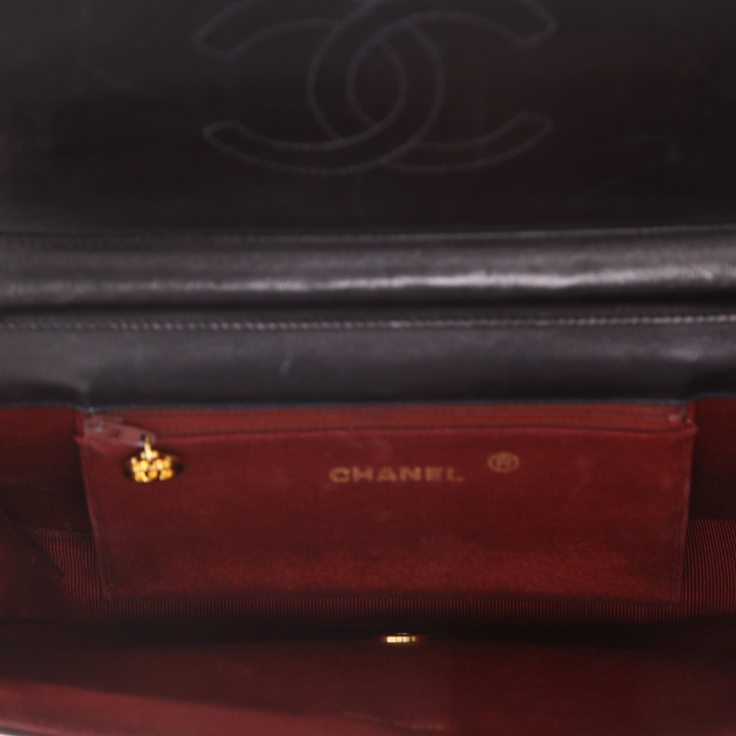 Chanel  Vintage shoulder bag  in navy blue leather - Detail D3