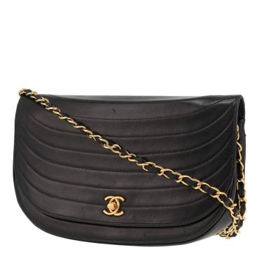 Borsa a spalla Chanel  Vintage in pelle blu marino