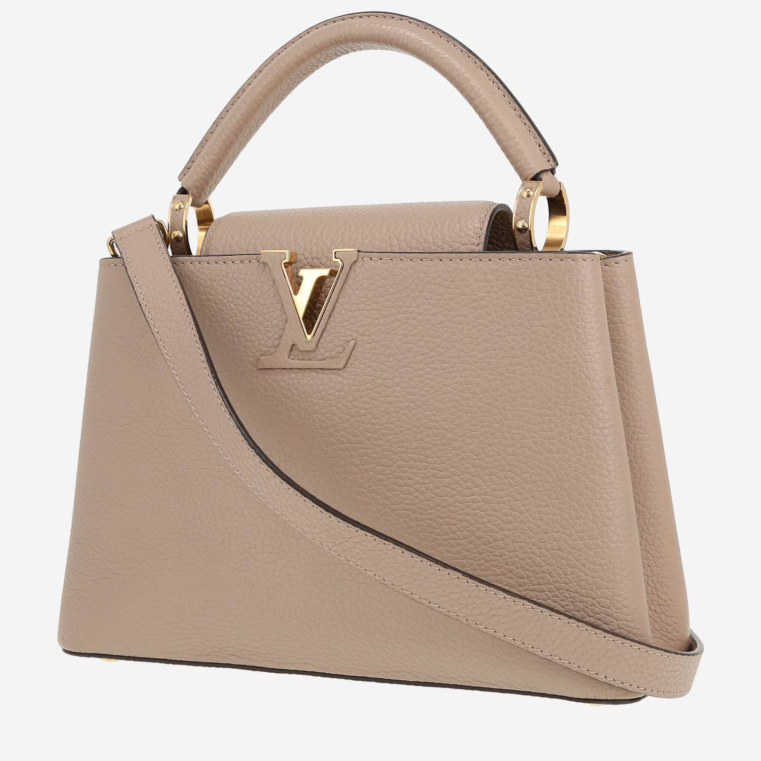 Sac à main Louis Vuitton  Capucines en cuir taurillon clémence beige